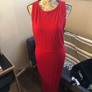 Women’s red maxi dress
